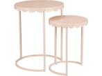 Mica Decorations Lara Bijzettafel - Set van 2 - H51 x Ø40 cm, Verzenden, Nieuw