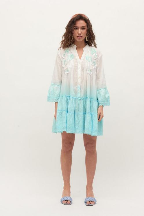 Katoenen tuniek in BLAUW, broderie, volant, 7/8 mouwen,, Kleding | Dames, Blouses en Tunieken