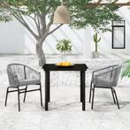 vidaXL 3-delige Tuinset grijs, Tuin en Terras, Tuinsets en Loungesets, 2 zitplaatsen, Kunststof, Verzenden, Nieuw