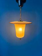 Vintage 50s Glass and Brass Lantern Pendant Lamp, Ophalen of Verzenden, Nieuw