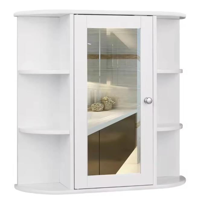 Witte Badkamer Spiegelkast – Hangende Kast met Planken, Huis en Inrichting, Kasten | Overige, Nieuw, Verzenden