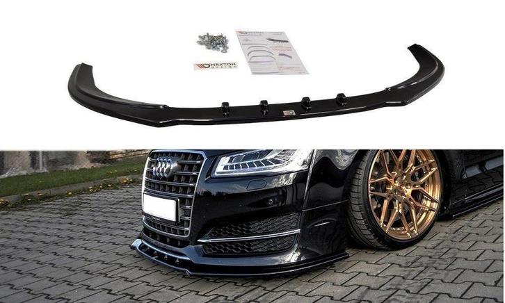 Voorspoiler Audi S8 D4 FL Maxton Glans Zwart, Auto-onderdelen, Carrosserie en Plaatwerk, Ophalen of Verzenden