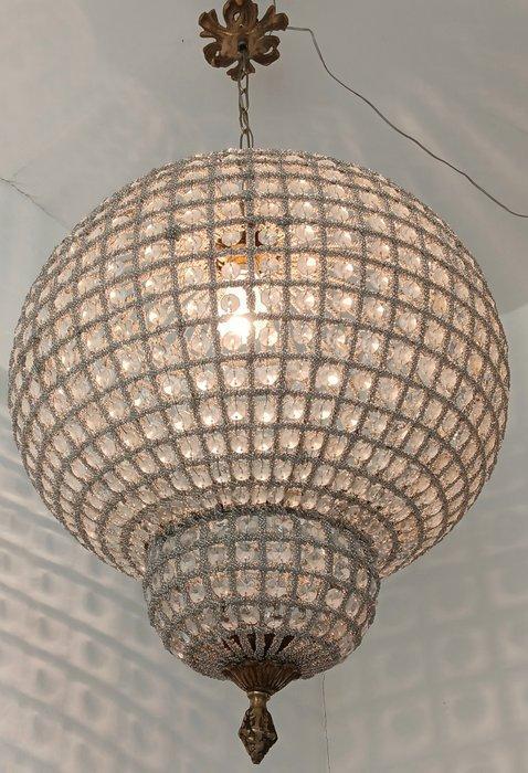 Plafondlamp - Glas, Messing, Metaal, Antiek en Kunst, Kunst | Designobjecten
