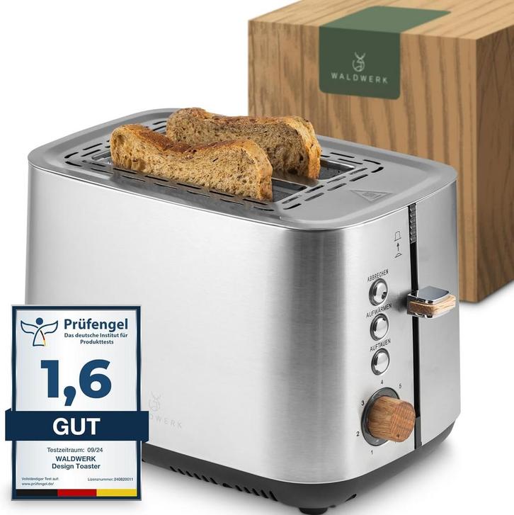 Broodrooster - Toaster - 2 sleuven - 925W - RVS - WALDWERK •, Witgoed en Apparatuur, Broodroosters, Zo goed als nieuw, Verzenden