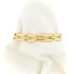 Bicolor gouden Bismarck schakel armband | 20 cm, Sieraden, Tassen en Uiterlijk, Armbanden, Ophalen of Verzenden, Gebruikt, Overige kleuren
