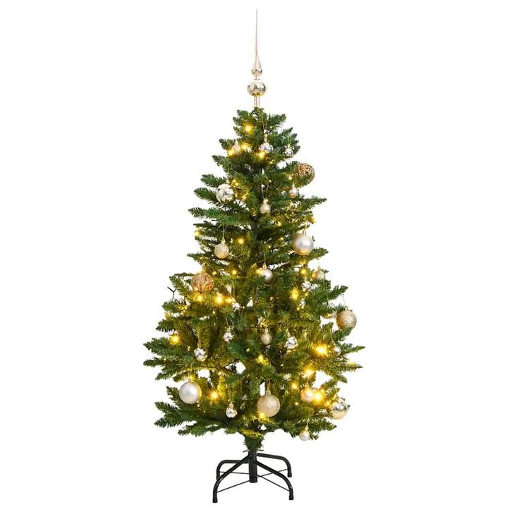 vidaXL Kunstkerstboom met scharnieren 150 LED en kerstballen, Diversen, Kerst, Nieuw, Verzenden