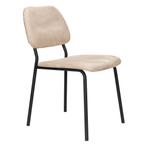 *WOONWINKEL* Eetkamerstoel Velvet Beige, Huis en Inrichting, Stoelen, Verzenden, Nieuw