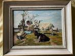 Antonio Milone (1834-1919) - Pastorello con capre, Antiek en Kunst