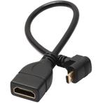 Micro HDMI - HDMI adapter - 90° haaks naar beneden, Audio, Tv en Foto, Nieuw, Ophalen of Verzenden