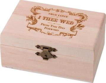 Houten trouwringen box True Love I Thee Wed beschikbaar voor biedingen