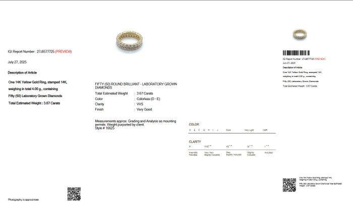 Zonder Minimumprijs - Eeuwigheidsring - 14 karaat Geel goud, Sieraden, Tassen en Uiterlijk, Antieke sieraden