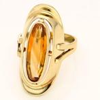 Ring - Geel goud  4.29ct. Ovaal Saffier, Sieraden, Tassen en Uiterlijk, Antieke sieraden