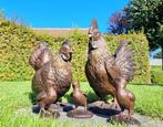 sculptuur, Levensechte kippenfamilie - 47 cm - Brons, Antiek en Kunst