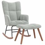 Schommelstoel met Voetenbank | Lichtgrijs | OP = OP!, Huis en Inrichting, Stoelen, Ophalen of Verzenden, Nieuw, Grijs, Modern