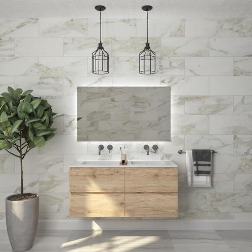 Badkamermeubelset Gliss Zeus 120 cm Moeras Eiken, Doe-het-zelf en Verbouw, Sanitair, Bad, Nieuw, Ophalen of Verzenden