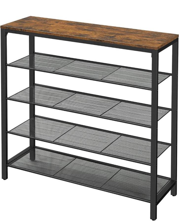 Hoppa! LBS15BX Schoenenrek Bruin 90x30x92.5 van €75 voor 39, Huis en Inrichting, Kasten | Schoenenrekken, Nieuw, Ophalen of Verzenden