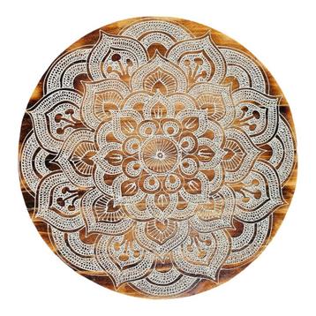Groot hout wandbord mandala XL wit  60 cm beschikbaar voor biedingen