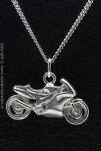 Zilveren Japanner racer vlak ketting hanger, Verzenden, Nieuw