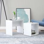 vidaXL Salontafelset 48x30x45 cm bewerkt hout wit, Huis en Inrichting, Tafels | Salontafels, Minder dan 50 cm, 50 tot 100 cm, Verzenden