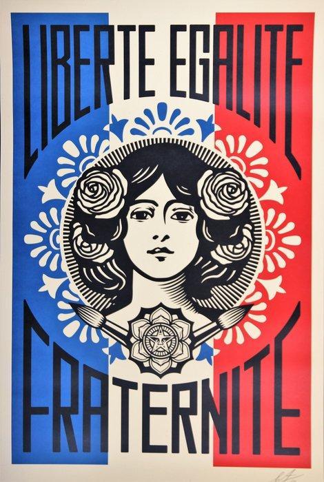 Shepard Fairey (OBEY) (1970) - Liberté Egalité Fraternité, Antiek en Kunst, Kunst | Designobjecten
