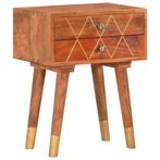 vidaXL Nachtkastje 43x30x58 cm massief mangohout, Minder dan 45 cm, Verzenden, Nieuw, 55 tot 70 cm