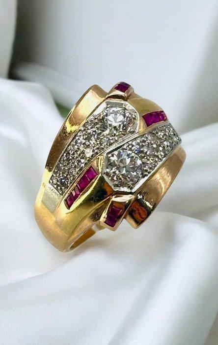 Ring - 14 karaat Geel goud, Prachtige damesring van 14K goud, Sieraden, Tassen en Uiterlijk, Ringen