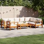 vidaXL 6-delige Loungeset met kussens massief acaciahout, Verzenden, Nieuw, Hout, Loungeset