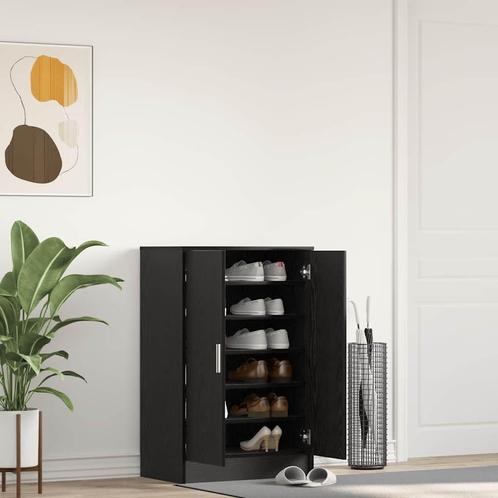 vidaXL Schoenenkast 60x35x92 cm spaanplaat zwart, Huis en Inrichting, Kasten | Schoenenrekken, Nieuw, Verzenden