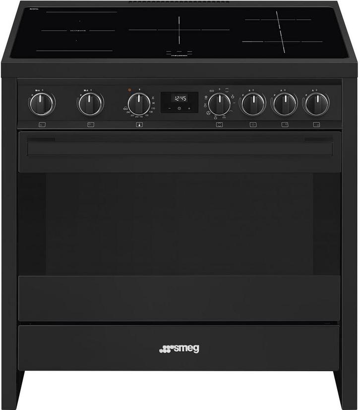 Smeg B95IMAN9 inductie fornuis - volledig antraciet, Witgoed en Apparatuur, Fornuizen, 60 cm of meer, Vrijstaand, 5 kookzones of meer