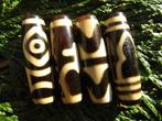 4 Ivory DZI - Tiger Tooth, Treasure Vase, Heaven & Earth, 1