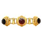 Vintage gouden vintage bootjes armband met granaat 14 krt, Ophalen of Verzenden, Nieuw