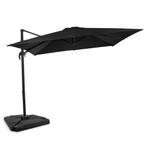 Zweefparasol Pisogne 300x300cm – Premium parasol - Zwart |, Tuin en Terras, Parasols, Verzenden, Nieuw
