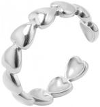 Hartjes ring - Zilverkleurig - Verstelbaar, Sieraden, Tassen en Uiterlijk, Ringen, Nieuw, Dame, IJzer of Staal, Zilver