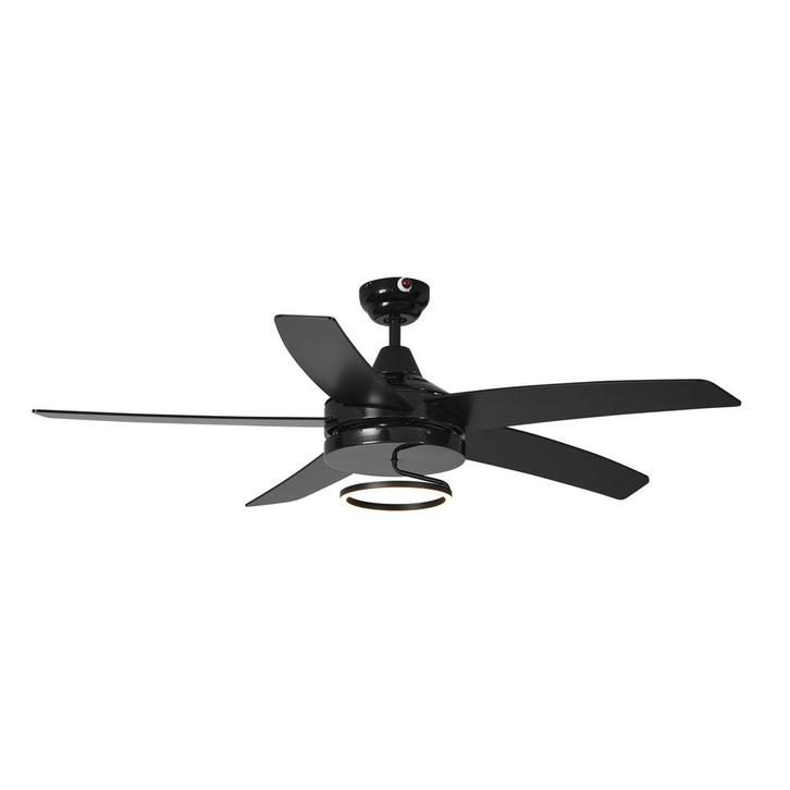 Plafondventilator zwart 132cm incl. LED met afstandbediening, Huis en Inrichting, Lampen | Plafondlampen, Nieuw, Overige materialen