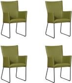 Set van 4 Groene leren industriële eetkamerstoelen - Toledo, Nieuw, Vier, Modern, Leer