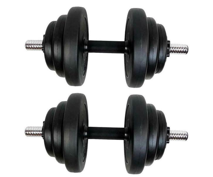 2 x 10 kg dumbbell halter halterset dumbell dumbellset, Sport en Fitness, Fitnessmaterialen, Dumbbell, Nieuw, Armen, Benen, Borst