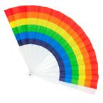 Waaier Regenboog Pride 23cm, Hobby en Vrije tijd, Feestartikelen, Nieuw, Verzenden