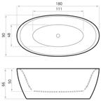 Vrijstaand Bad Xenz Sio 180x90x66 cm Solid Surface Wit, Ophalen of Verzenden, Nieuw