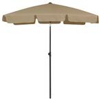 vidaXL Strandparasol 180x120 cm taupe, Tuin en Terras, Verzenden, Nieuw, 1 tot 2 meter, Strandparasol