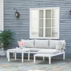 TRUUSK 3-delige Tuinmeubelset L-vorm Met Bijzettafel En Kuss, Tuin en Terras, Tuinsets en Loungesets, Verzenden, Nieuw