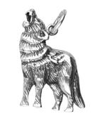 Zilveren Wolf huilend naar de maan ketting hanger, Verzenden, Nieuw