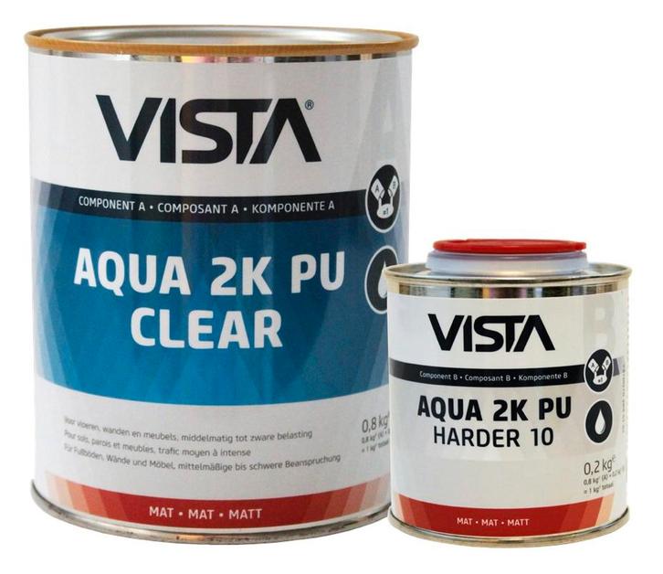 Vista Aqua 2K PU Clear transparante lak voor wanden en vloer, Doe-het-zelf en Verbouw, Verf, Beits en Lak, Nieuw, Ophalen of Verzenden