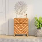 vidaXL Dressoir 60x33,5x75 cm massief mangohout bruin en, Huis en Inrichting, Kasten | Dressoirs, Verzenden, Nieuw, 50 tot 100 cm