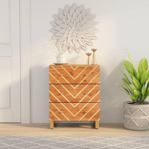 vidaXL Dressoir 60x33,5x75 cm massief mangohout bruin en, Huis en Inrichting, Kasten | Dressoirs, 25 tot 50 cm, Nieuw, 50 tot 100 cm