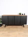 Modern zwart dressoir met Teakhout | Vavivo