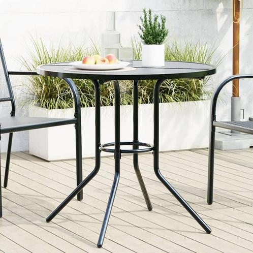 vidaXL Terrastafel rond Ø80x72,5 cm gepoedercoat staal, Tuin en Terras, Tuintafels, Nieuw, Metaal, Verzenden