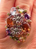 Zonder Minimumprijs - Ring - 9 kt. Roségoud, Zilver Quartz -, Nieuw