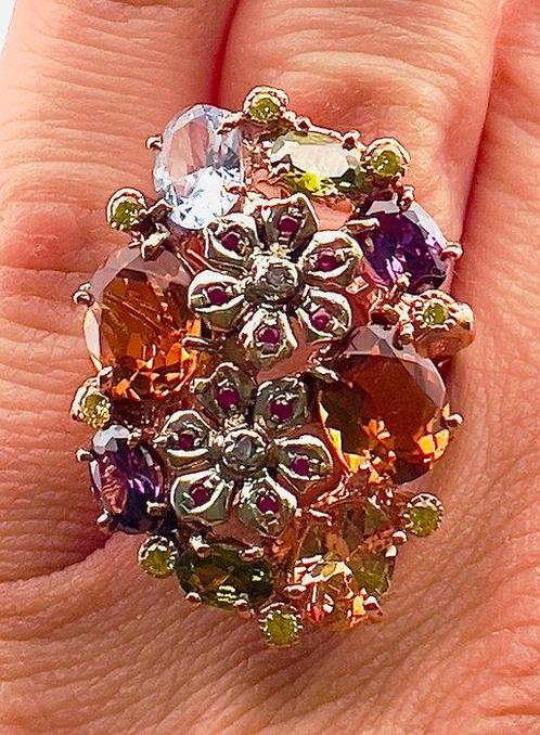 Zonder Minimumprijs - Ring - 9 kt. Roségoud, Zilver Quartz -, Sieraden, Tassen en Uiterlijk, Ringen