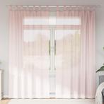 vidaXL Gordijnen voile met lussen 2 st 140x225 cm lichtroze, Verzenden, Nieuw