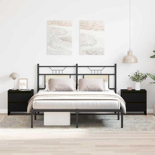 vidaXL Nachtkastje 2 pcs Zwart eiken 45 x 34 x 44.5 cm, Huis en Inrichting, Slaapkamer | Nachtkastjes, Nieuw, Minder dan 45 cm